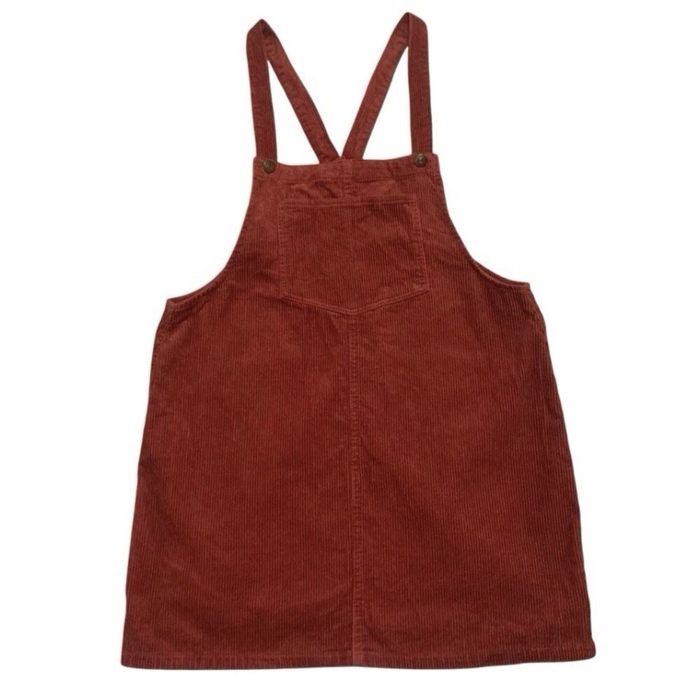 Blue Spice Y2K Corduroy Overall Dress Size XL Rust Mini Jumper Juniors